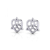 Celtic Trinity Knot Heart Post Earrings TER1657