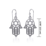 Hamsa Star of David Sterling Silver Earrings TER1699 - Jewelry