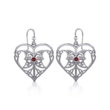 Celtic Triple Goddess Love Peace Sterling Silver Earrings with Gemstone TER1702 - Jewelry