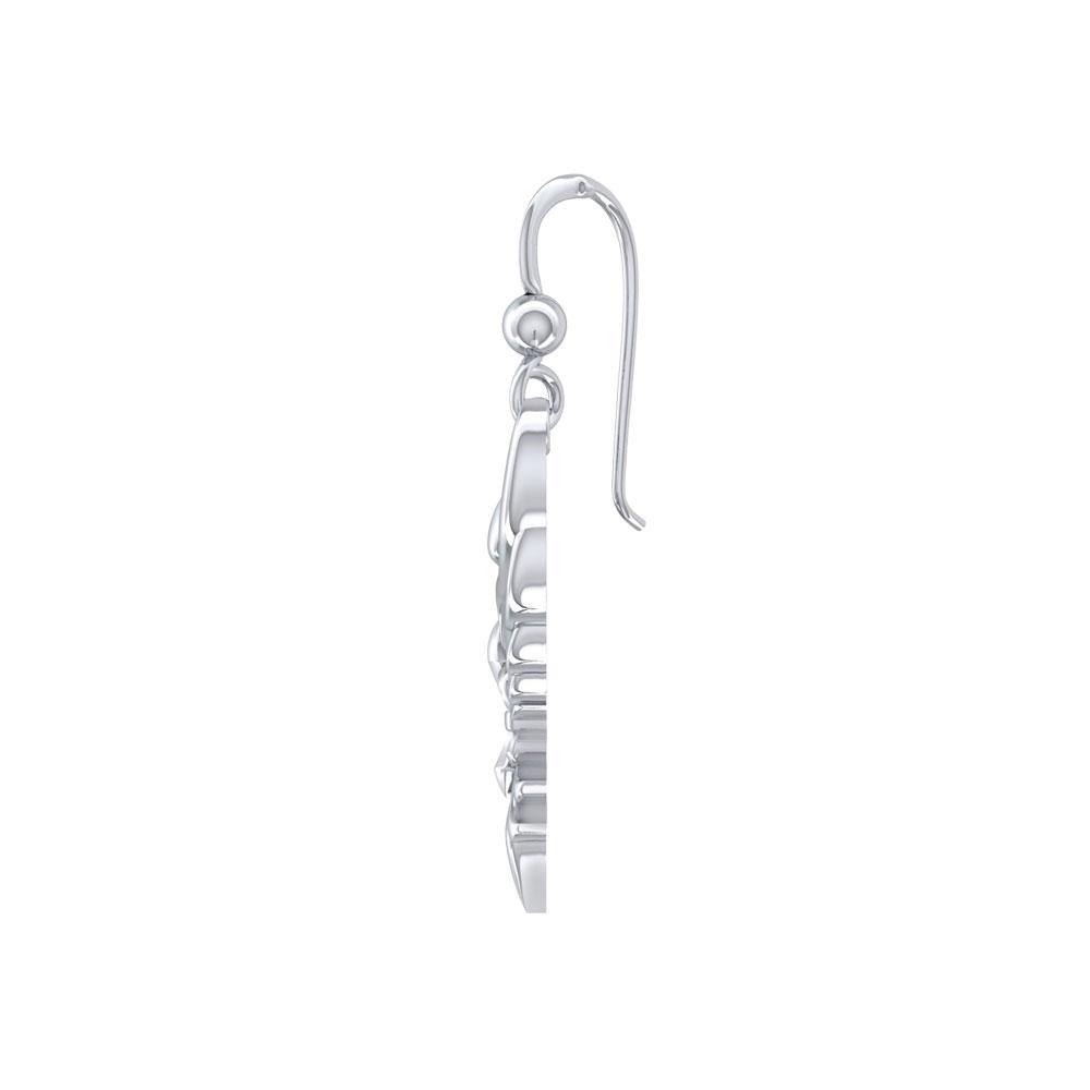 Phoenix with Fleur De Lis Sterling Silver Earrings TER1703 - Jewelry