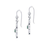 ABC Monogramming Shamrock Clover Silver Gemstone Earrings TER1720 - Jewelry