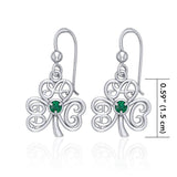 ABC Monogramming Shamrock Clover Silver Gemstone Earrings TER1720 - Jewelry