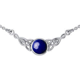 Wear the gift of interconnectedness ~ Sterling Silver Celtic Knotwork Necklace with a Gemstone centerpiece TN224 - Jewelry