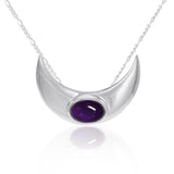 An elegant reminder of Crescent Moonโ€s power ~ Sterling Silver Necklace with Gemstone TN264 - Jewelry