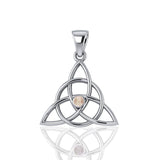 Triquetra Silver Gemstone Pendant TP3380 - Jewelry