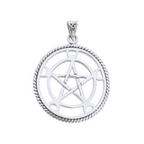 Round The Star with Crescent Moon Silver Pendant TP471 - Jewelry