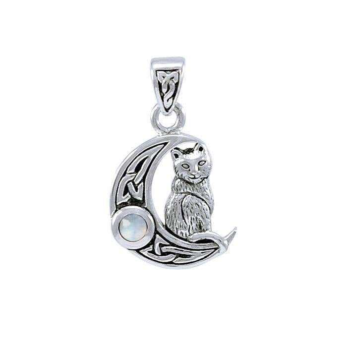 Celtic Moon Cat Pendant TPD4289 - Jewelry