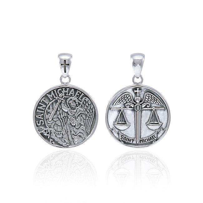 Saint Michael Archangel Sterling Silver Pendant TPD4708 - Jewelry