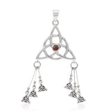 Seven Triquetra Silver Pendant with Gemstone TPD4762