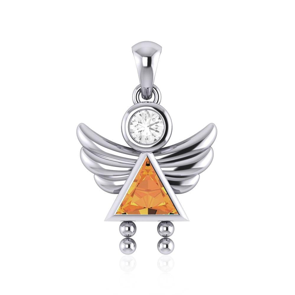 A Heavenly Gift from the Little Angel Girl Pendant with Birthstone TPD5032 - Jewelry