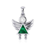 A Heavenly Gift from the Little Angel Girl Pendant with Birthstone TPD5032 - Jewelry
