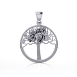 Tree of Life with Roses Silver Pendant TPD5049 - Jewelry