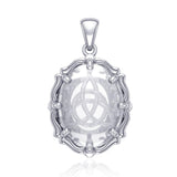 Triquetra Sterling Silver Pendant with Natural Clear Quartz TPD5114