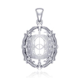 Chalice Well Sterling Silver Pendant with Natural Clear Quartz TPD5118