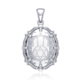 Hamsa Hand and Star of David Sterling Silver Pendant with Natural Clear Quartz TPD5128 - Jewelry
