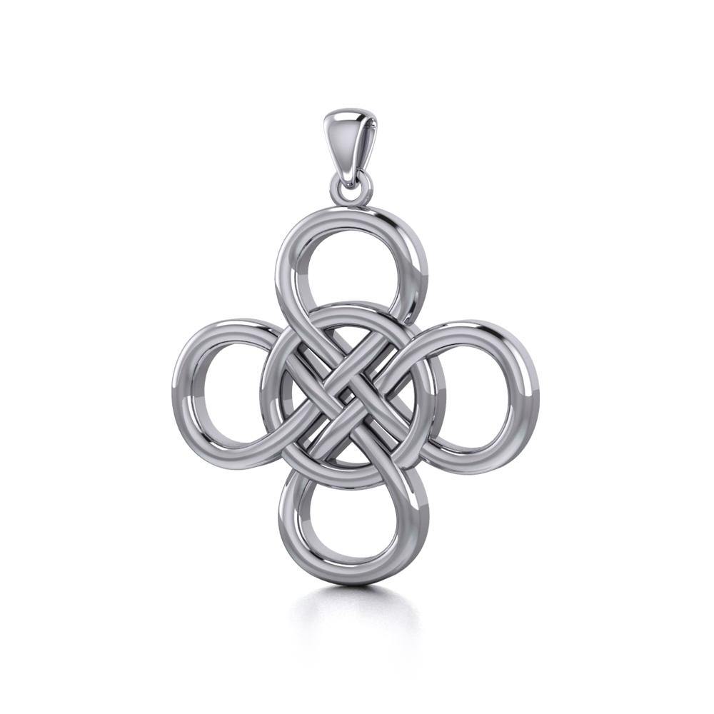 Celtic Four Point Infinity Knot Sterling Silver Pendant TPD5131 - Jewelry