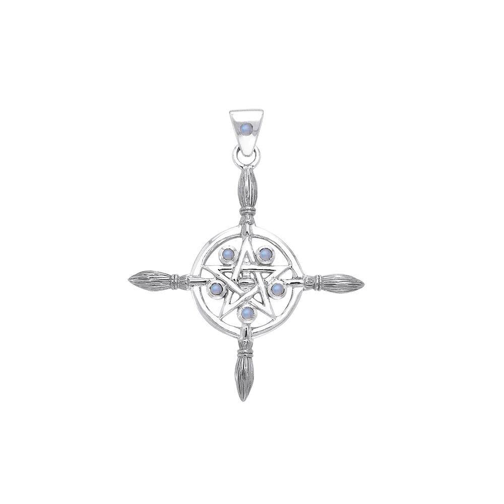 Sterling Silver Broomstick The Star Pendant with Gemstone TPD686 - Jewelry