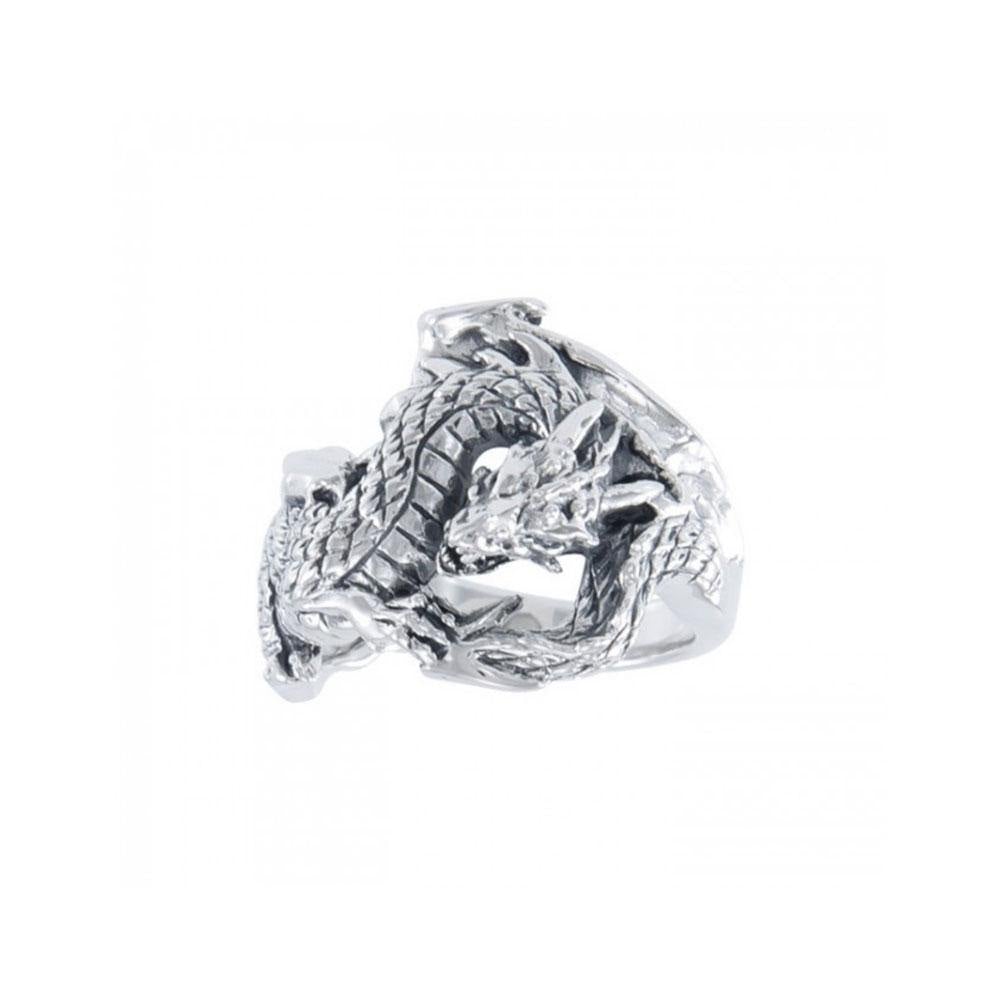Fantasy Dragon Silver Ring TR1600 - Jewelry