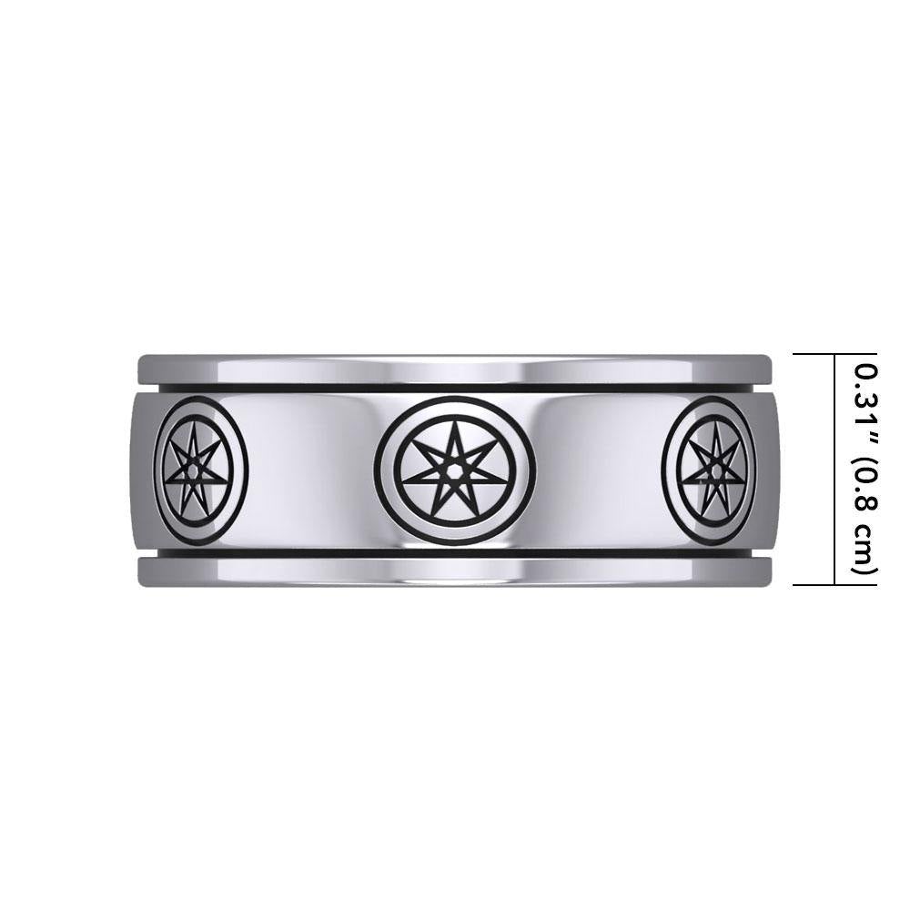 Elven Star Silver Spinner Band Ring TR3754 - Jewelry