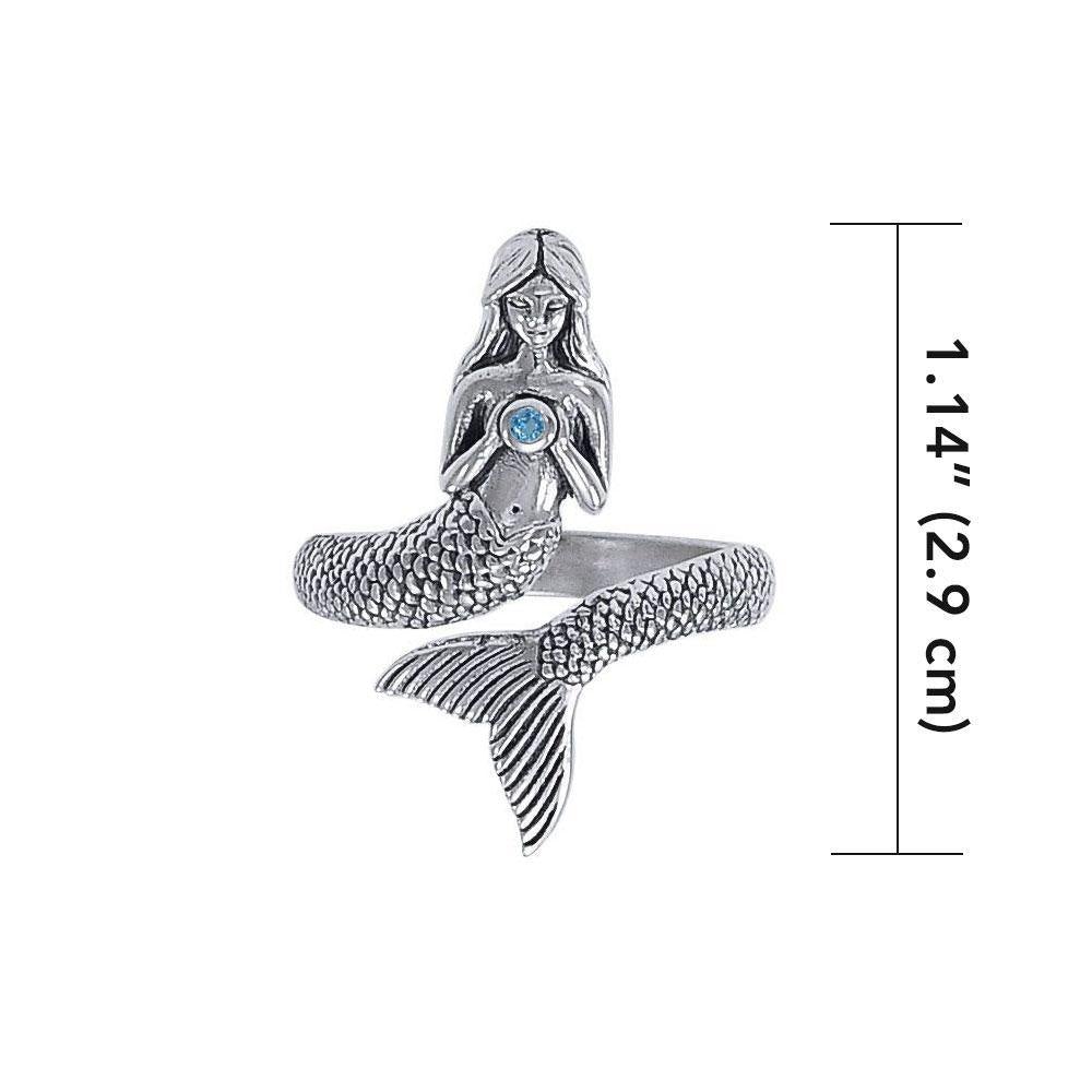 Seek your imagination with the Sea Mermaid ~ Sterling Silver Wrap Ring TRI1328 - Jewelry