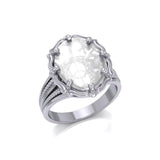 Chalice Well Sterling Silver Ring with Natural Clear Quartz TRI1720 - Jewelry
