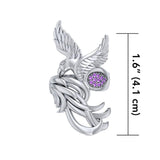 Alighting breakthrough of the Mythical Phoenix ~ Sterling Silver Ring with Gemstone Accents TRI1740 - Jewelry
