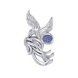 Alighting breakthrough of the Mythical Phoenix ~ Sterling Silver Ring with Gemstone Accents TRI1740 - Jewelry