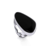 Modern Abstract Inlaid Silver Ring TRI512