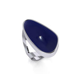 Modern Abstract Inlaid Silver Ring TRI512 - Jewelry