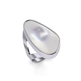 Modern Abstract Inlaid Silver Ring TRI512 - Jewelry