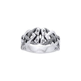Celtic Knot Snakes Ring TRI560 - Jewelry