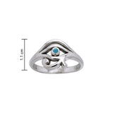Eye of Horus Silver Ring with Gem TRI995