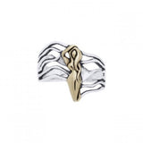 Dancing Goddess Gold Accent Silver Ring TRV3682 - Jewelry